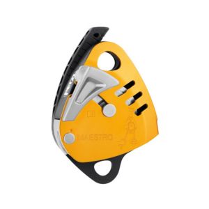 MAESTRO S Descensor con polea bloqueadora integrada para cargas hasta 250 kg, compatible con cuerdas de 10,5 a 11,5 mm