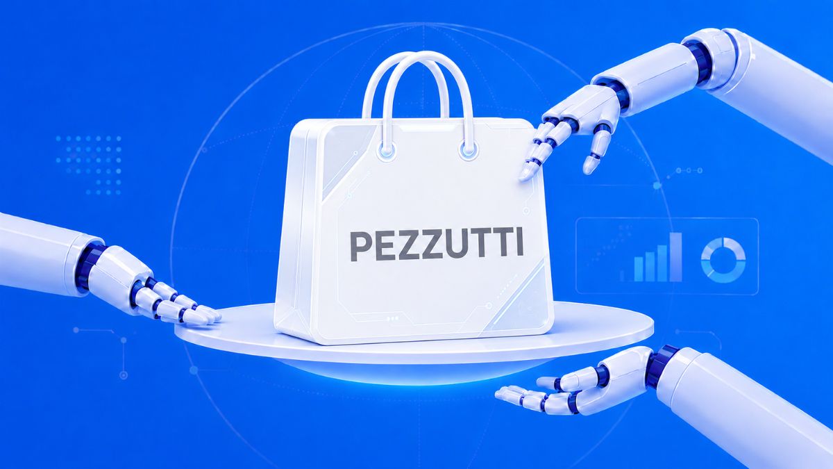 Bolsa digital blanca de Pezzutti como punto de venta online